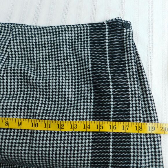 LizSport Liz Claiborne Wool Blend Black Houndstooth Wrap Skirt Sz 10 Vintage EUC - Picture 11 of 11
